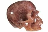 Realistic, Carved Strawberry Quartz Crystal Skull #116689-1